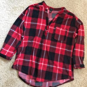 Red Plaid Button Down Shirt